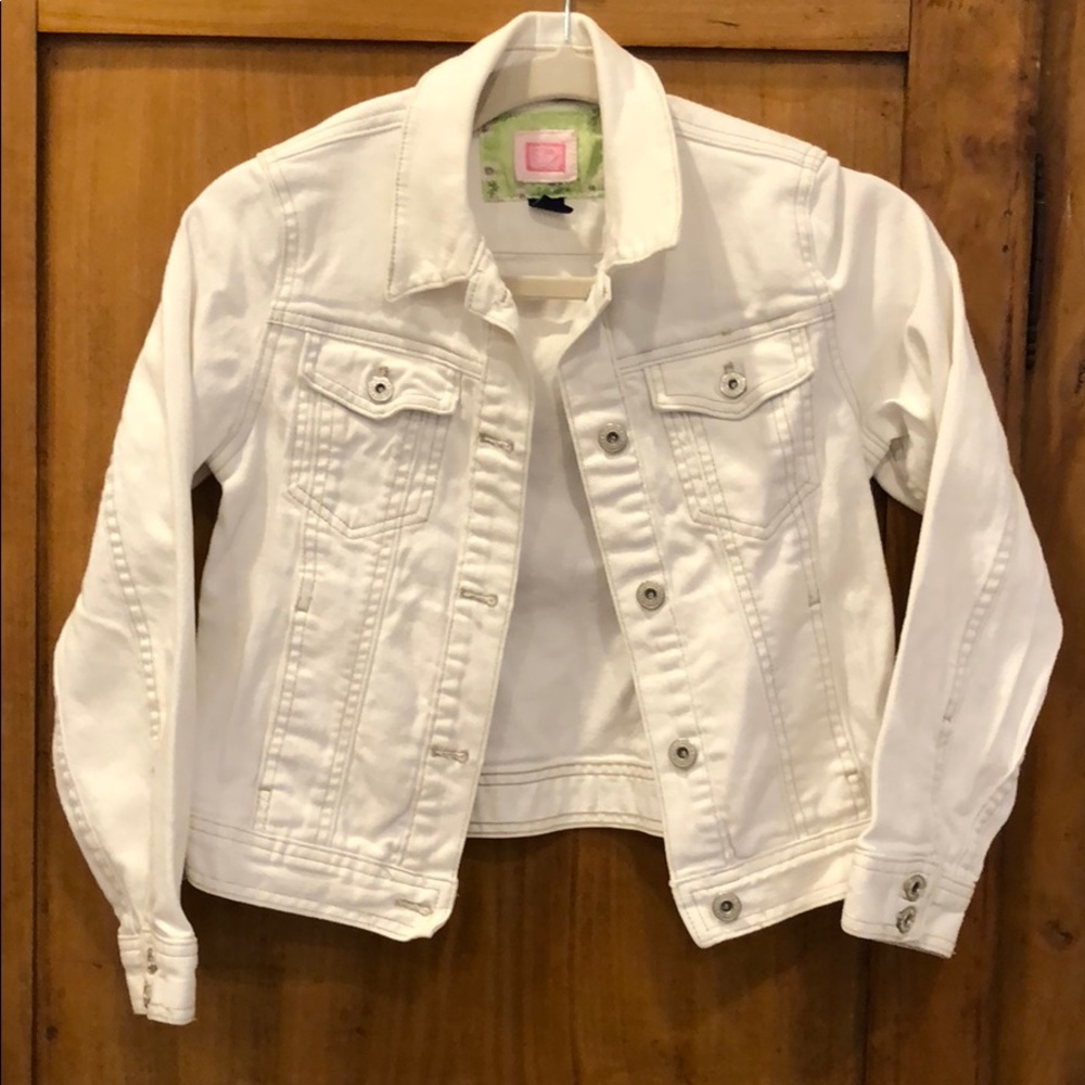 GAP girls white denim jean jacket size 10 large